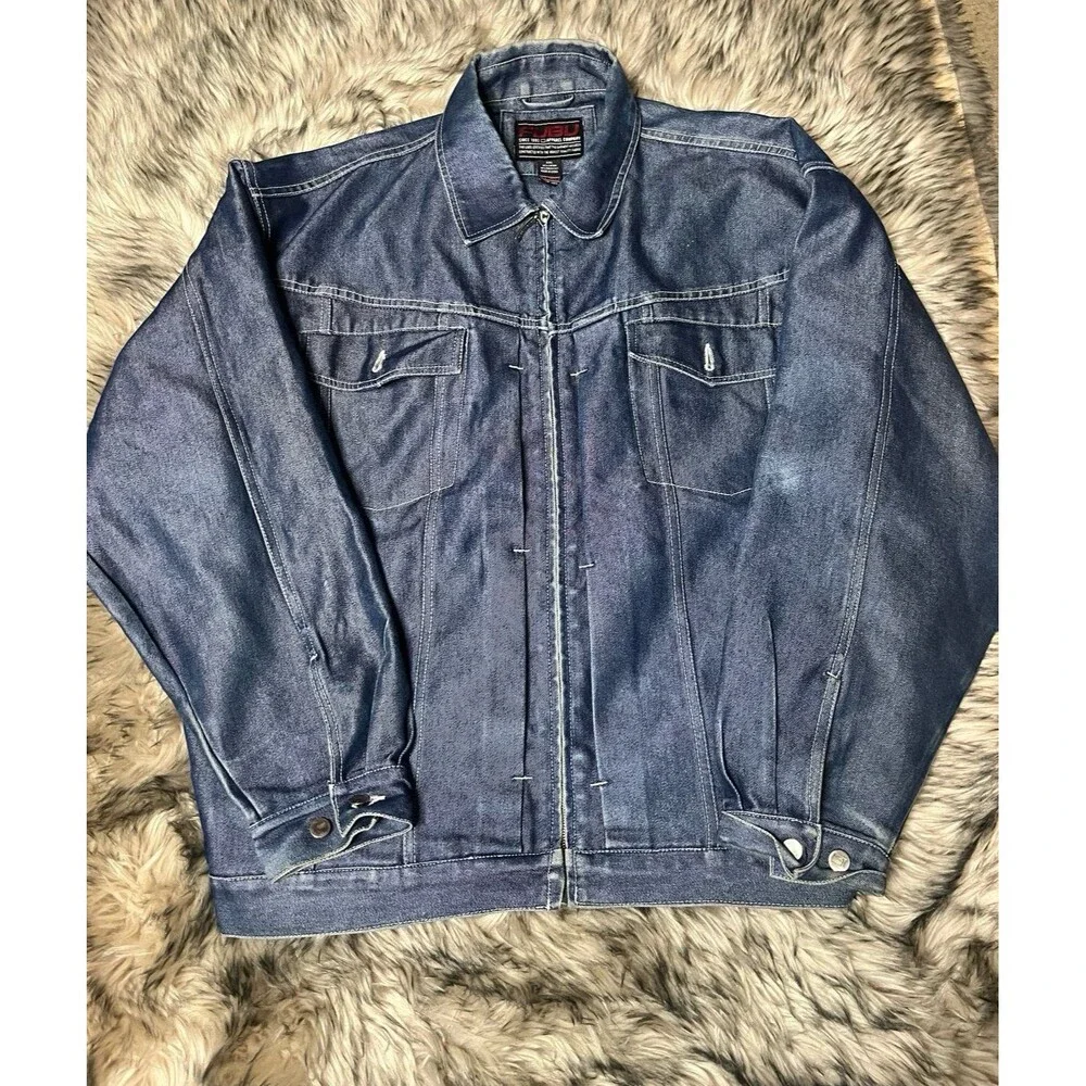 Vintage FUBU Apparel Company Full Zip Denim Trucker Jacket 2XL men’s